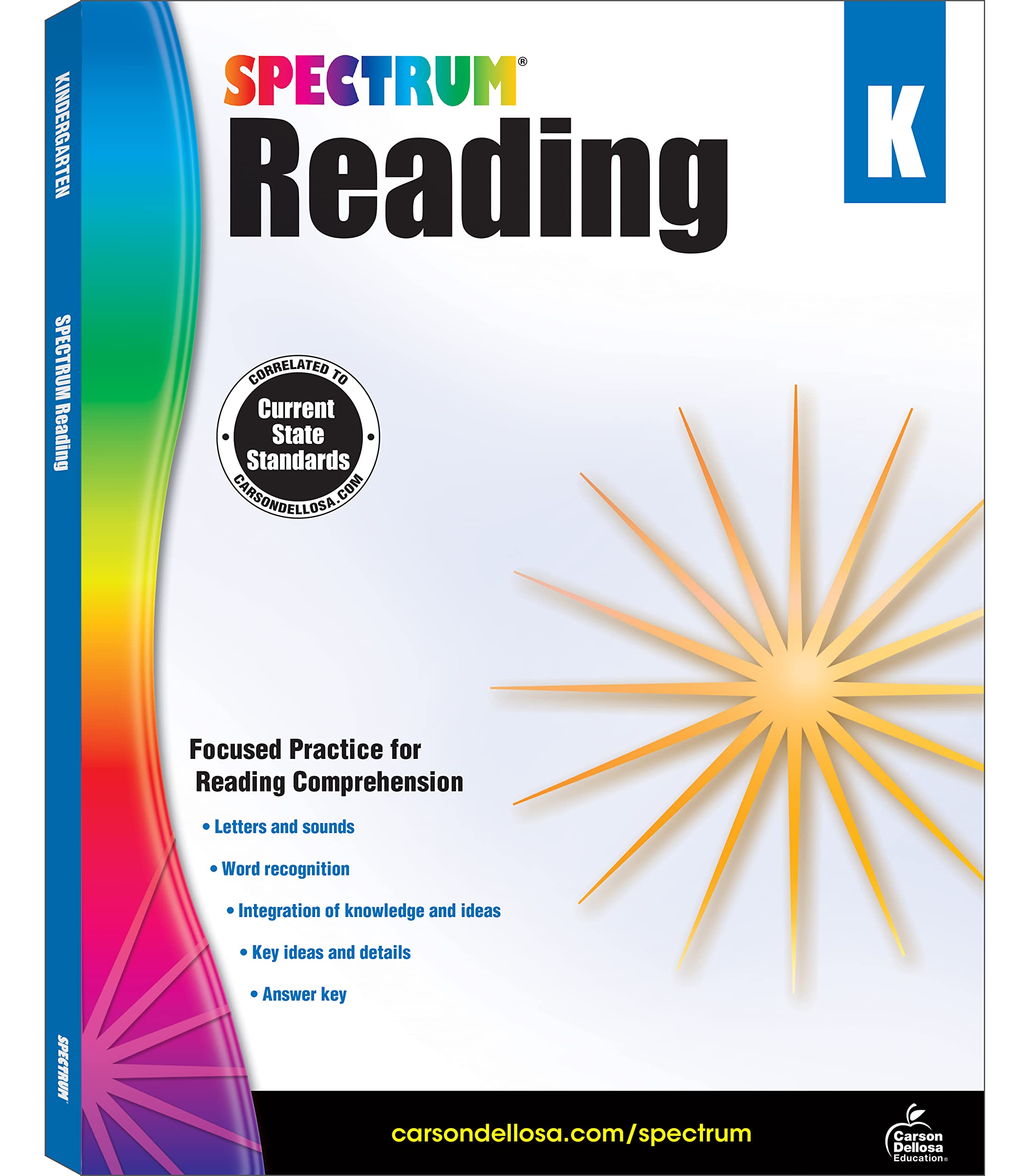 Spectrum Reading Comprehension Kindergarten Workbook, Ages 5 to 6, Kindergarten Reading Comprehension, Letters and Sounds, Word ,New