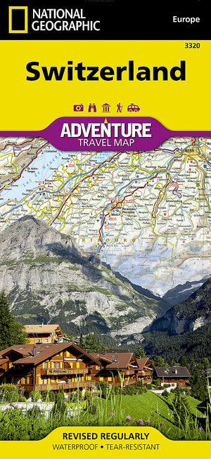 National Geographic Switzerland Adventure Map - Detailed Topographic Guide, Ideal for Outdoor Explorers