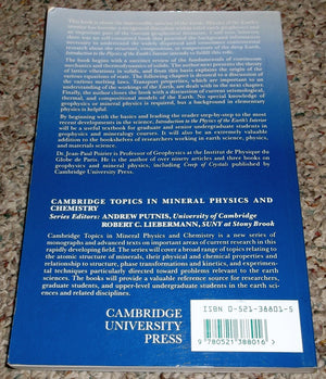 Introduction To The Physics Of The Earth'S Interior (Cambridge Topics In Mineral Physics And Chemistry, Series Number 3),Used