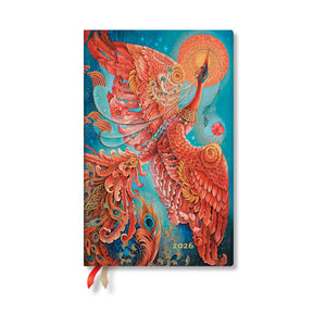 Paperblanks | 2026 Firebird | Birds Of Happiness | 12Month Planner Flexis | Maxi | Horizontal | Elastic Band | 176 Pg | 100 Gsm