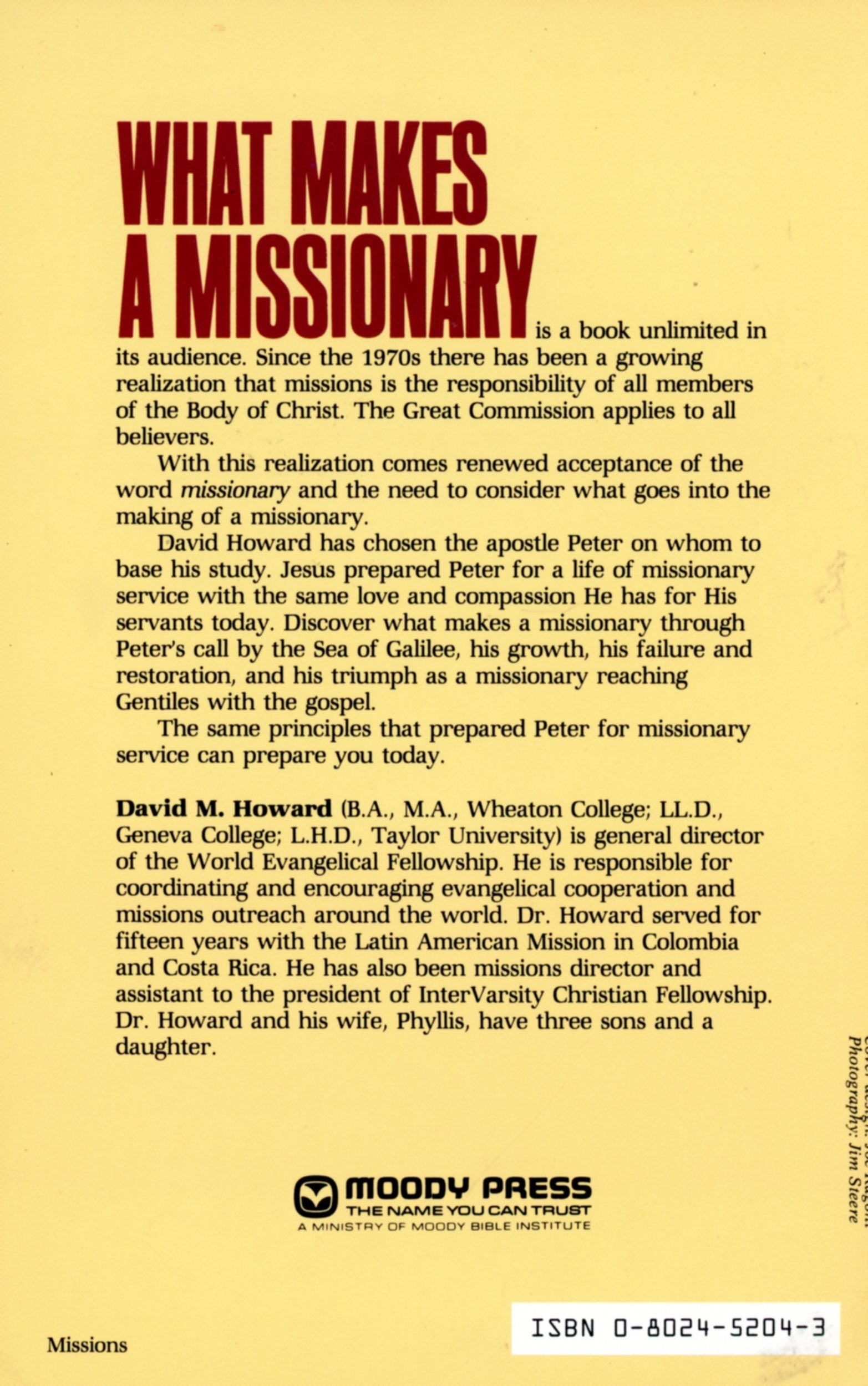 What makes a missionary,Used