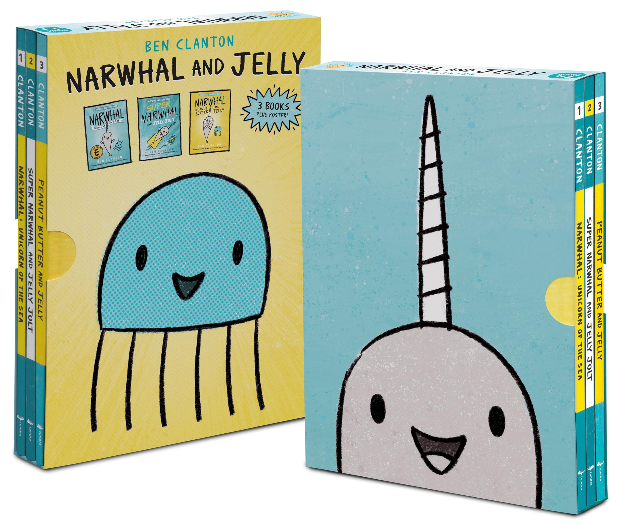 Narwhal and Jelly Box Set (Paperback Books 1, 2, 3, AND Poster) (A Narwhal and Jelly Book),Used