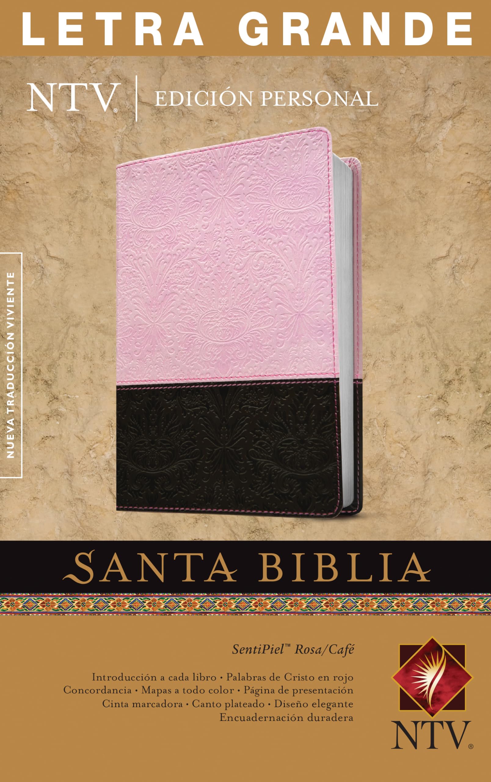 Santa Biblia NTV, Edicin personal, letra grande, DuoTono (SentiPiel, Rosa/Caf, Letra Roja) (Spanish Edition),Used