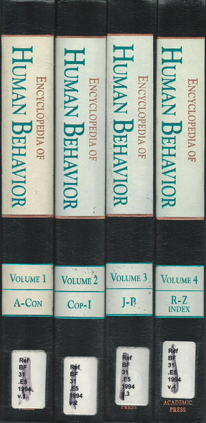 Encyclopedia of Human Behavior, FourVolume Set: 14,Used