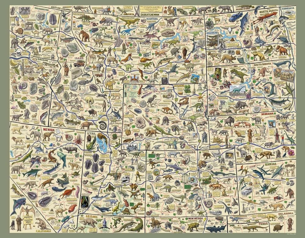 Cruisin' the Fossil Freeway Map: The Ultimate Prehistoric Road Map to the Best of the American West,Used