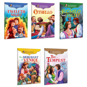 Romeo And Juliet, The Merchant Of Venice, The Tempest, Othello, And Twelfth Night (Best Of Shakespeare Illustrated Classic) : Educational Storybooks For Kids| Pack Of 5 Books