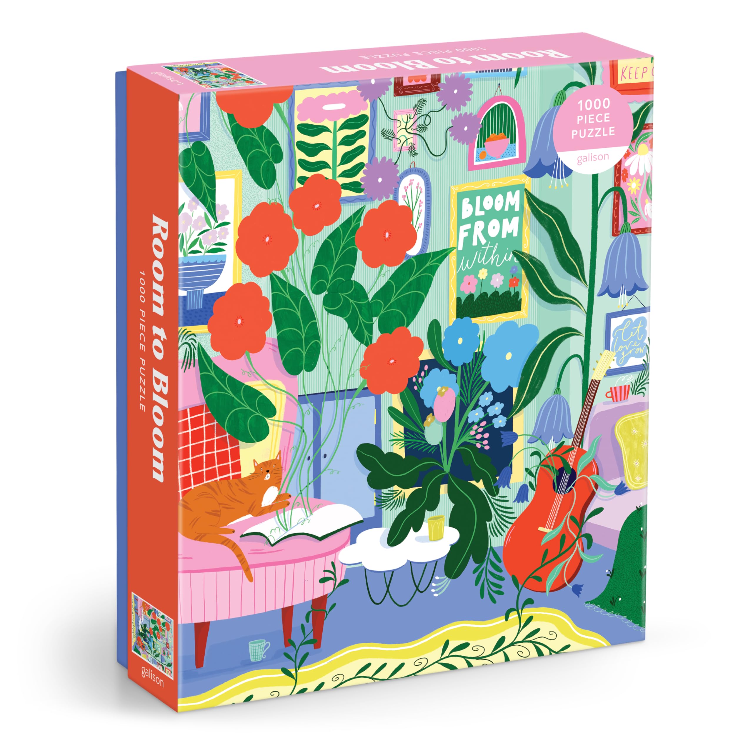 Galison Room To Bloom  1000 Piece Jigsaw Puzzle Featuring Beautiful Artwork Of A Floral Filled Living Room Scene