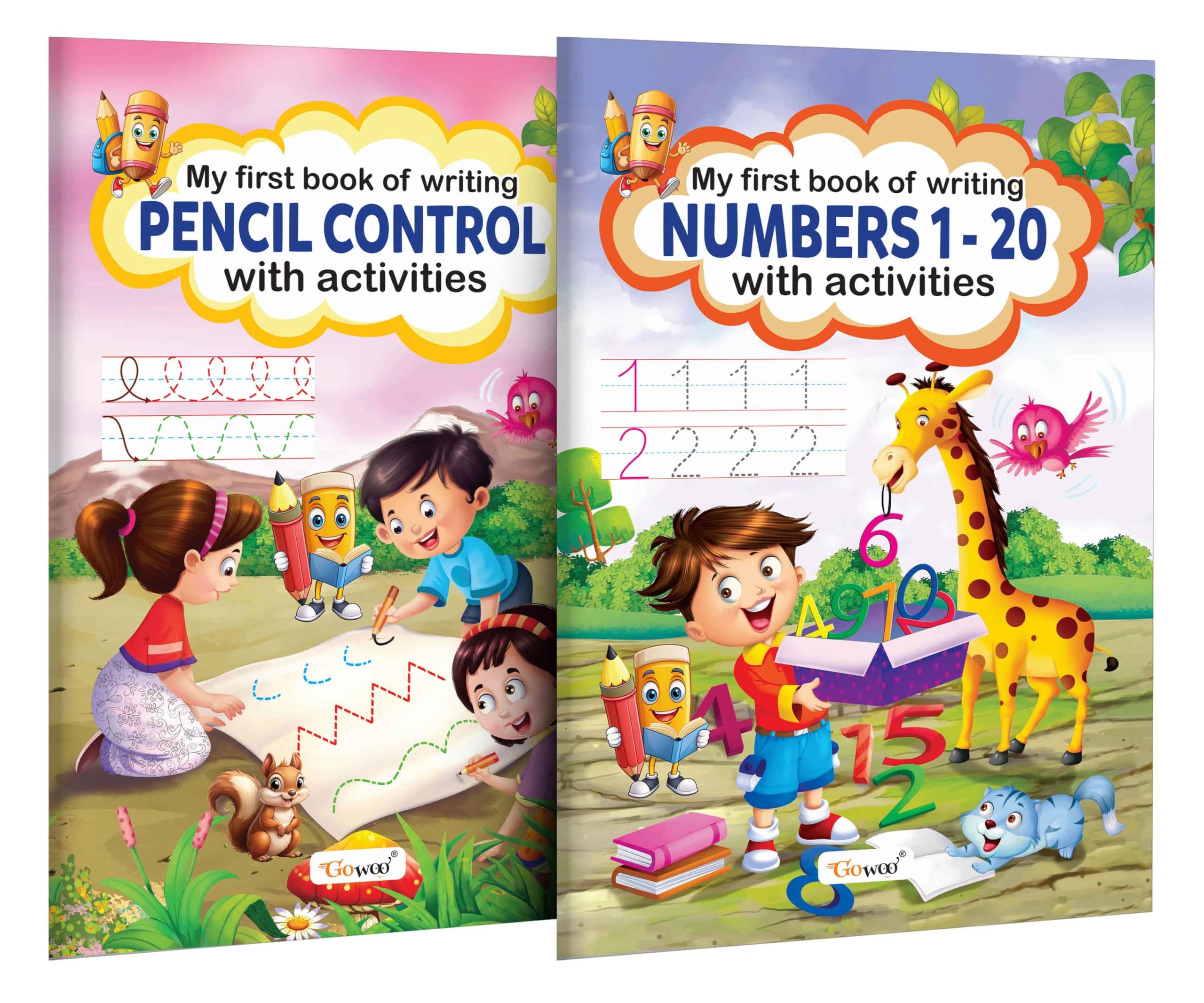 My First Book Of Writing Pencil Control And Numbers 1-20 With Activities : Toddlers Activity Book, Writing Practice Workbook, ChildrenS Activity Book | Pack Of 2 Writing Activity Books