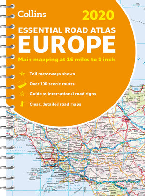 2020 Collins Essential Road Atlas Europe,Used