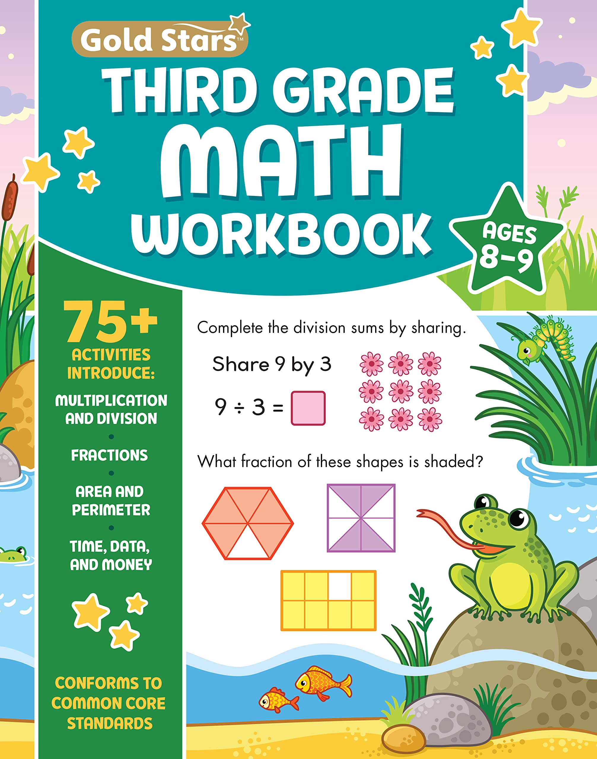 Third Grade Math Workbook Ages 8 to 9: 75+ Activities Multiplication & Division, Fractions, Area & Perimeter, Data, Math Facts, ,Used