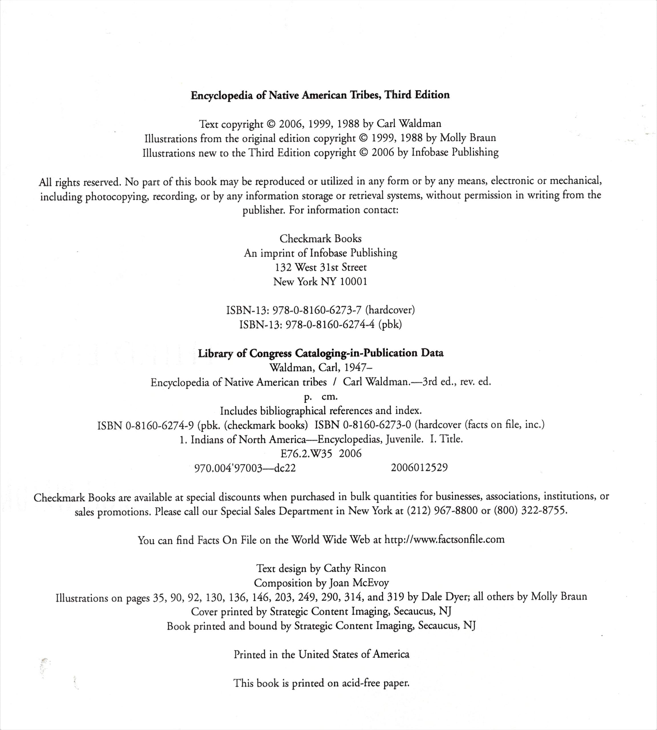 Encyclopedia Of Native American Tribes (Facts On File Library Of American History)