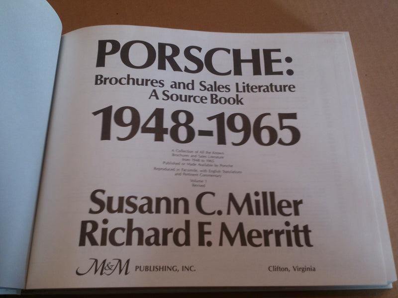 Porsche: Brochures and Sales Literature, A Source Book, 19481965,Used
