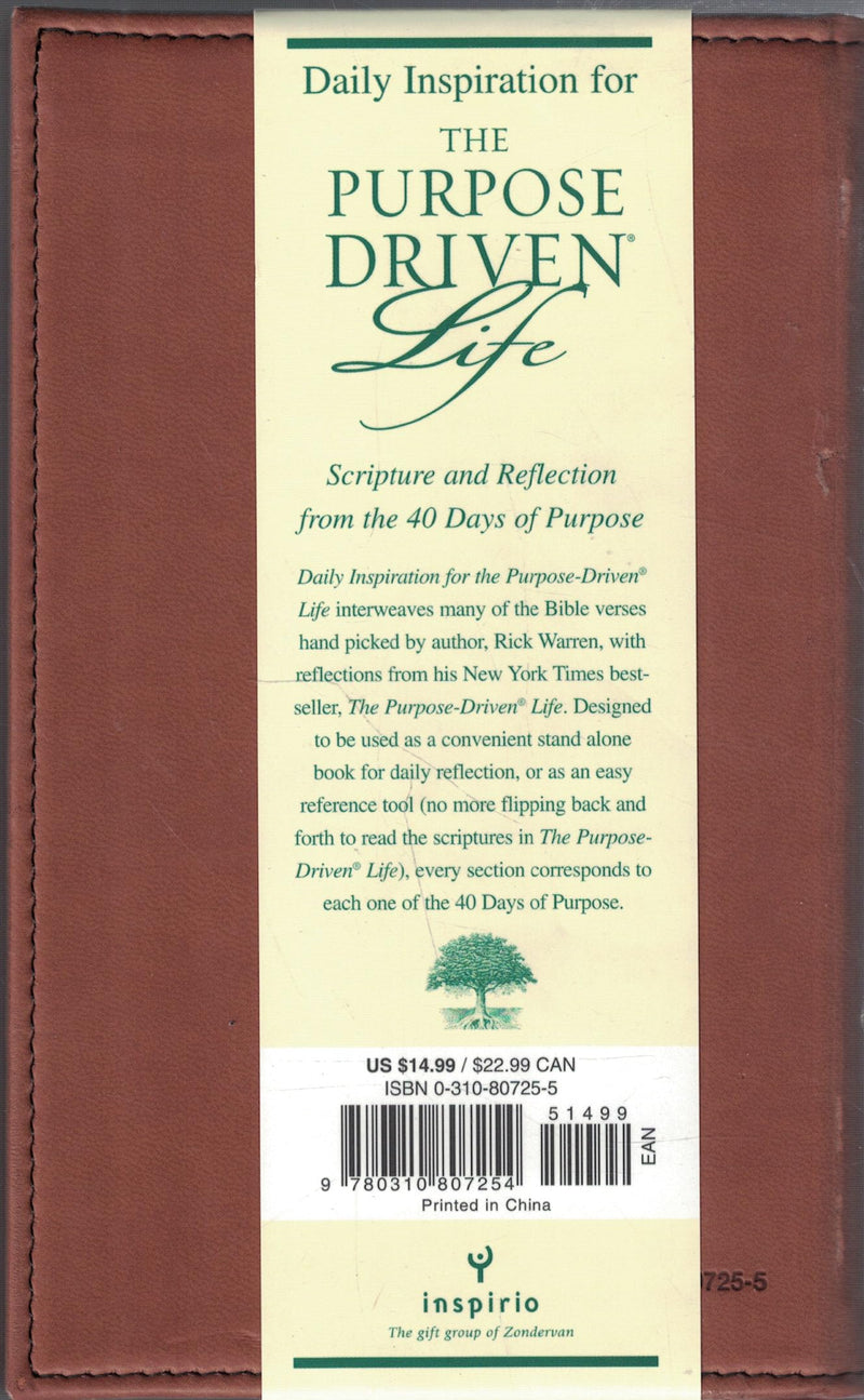 Daily Inspiration for the Purpose Driven Life Deluxe Tan,Used