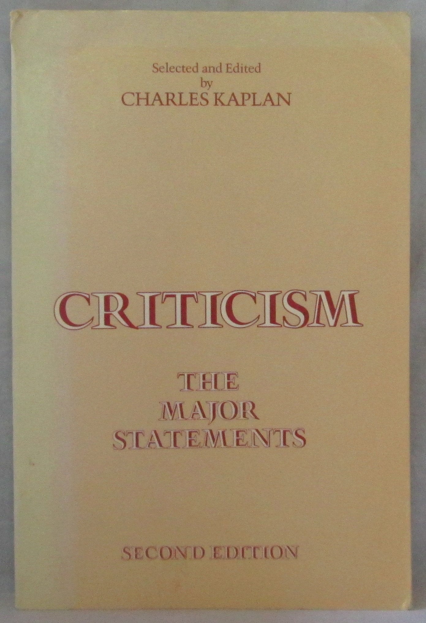 Criticism: The Major Statements,Used