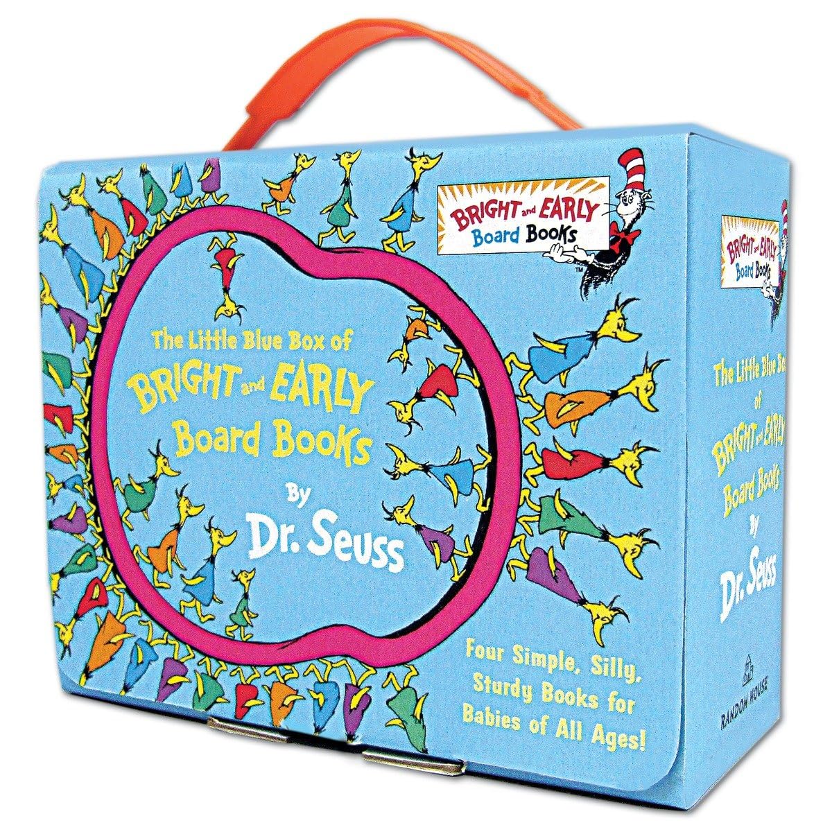 The Little Blue Boxed Set of 4 Bright and Early Board Books: Hop on Pop; Oh, the Thinks You Can Think!; Ten Apples Up On Top!; T