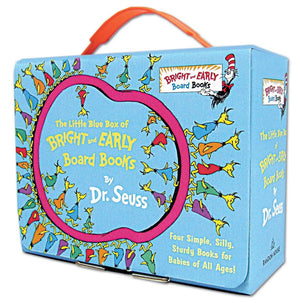 The Little Blue Boxed Set of 4 Bright and Early Board Books: Hop on Pop; Oh, the Thinks You Can Think!; Ten Apples Up On Top!; T