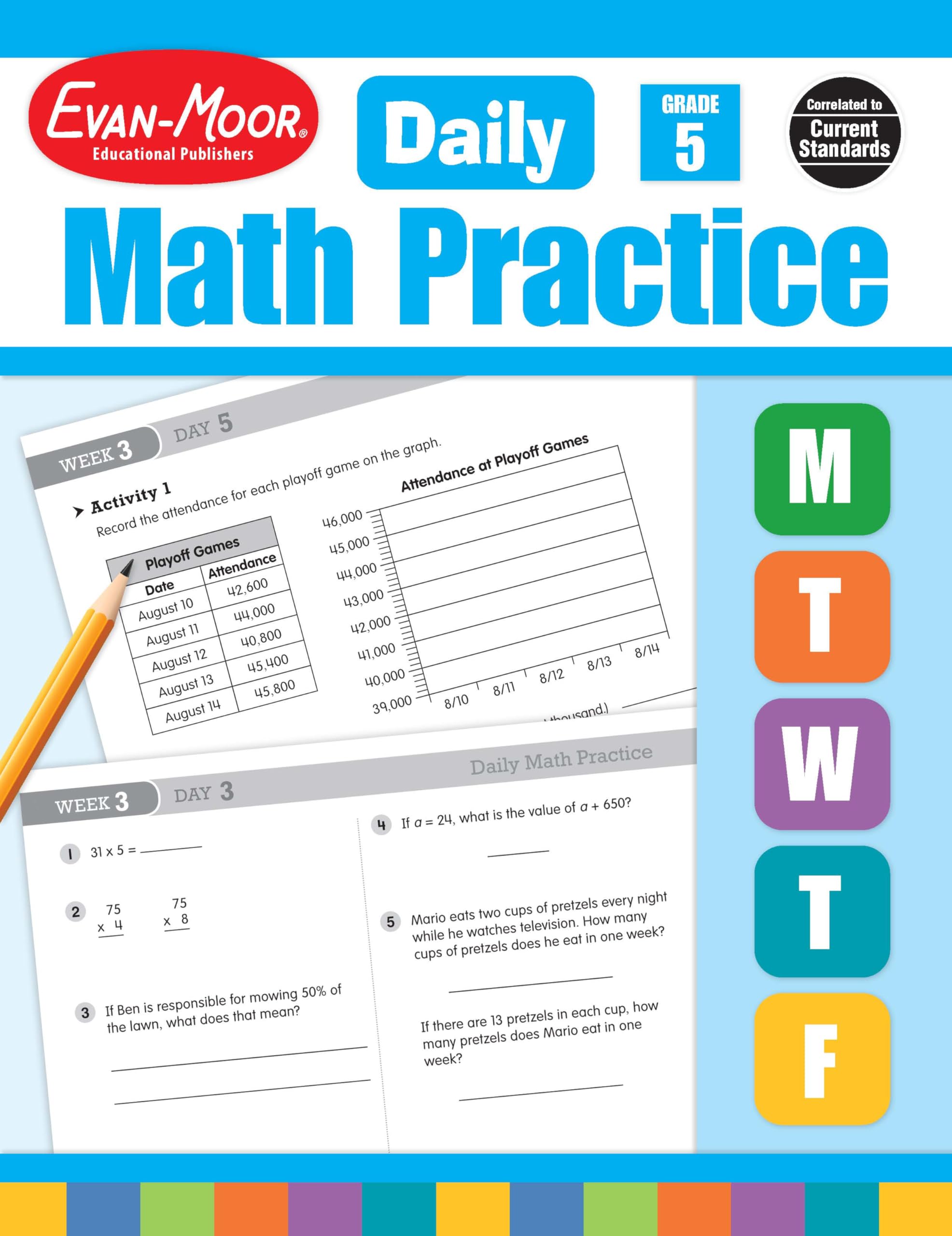EvanMoor Daily Math Practice, Grade 5,Used