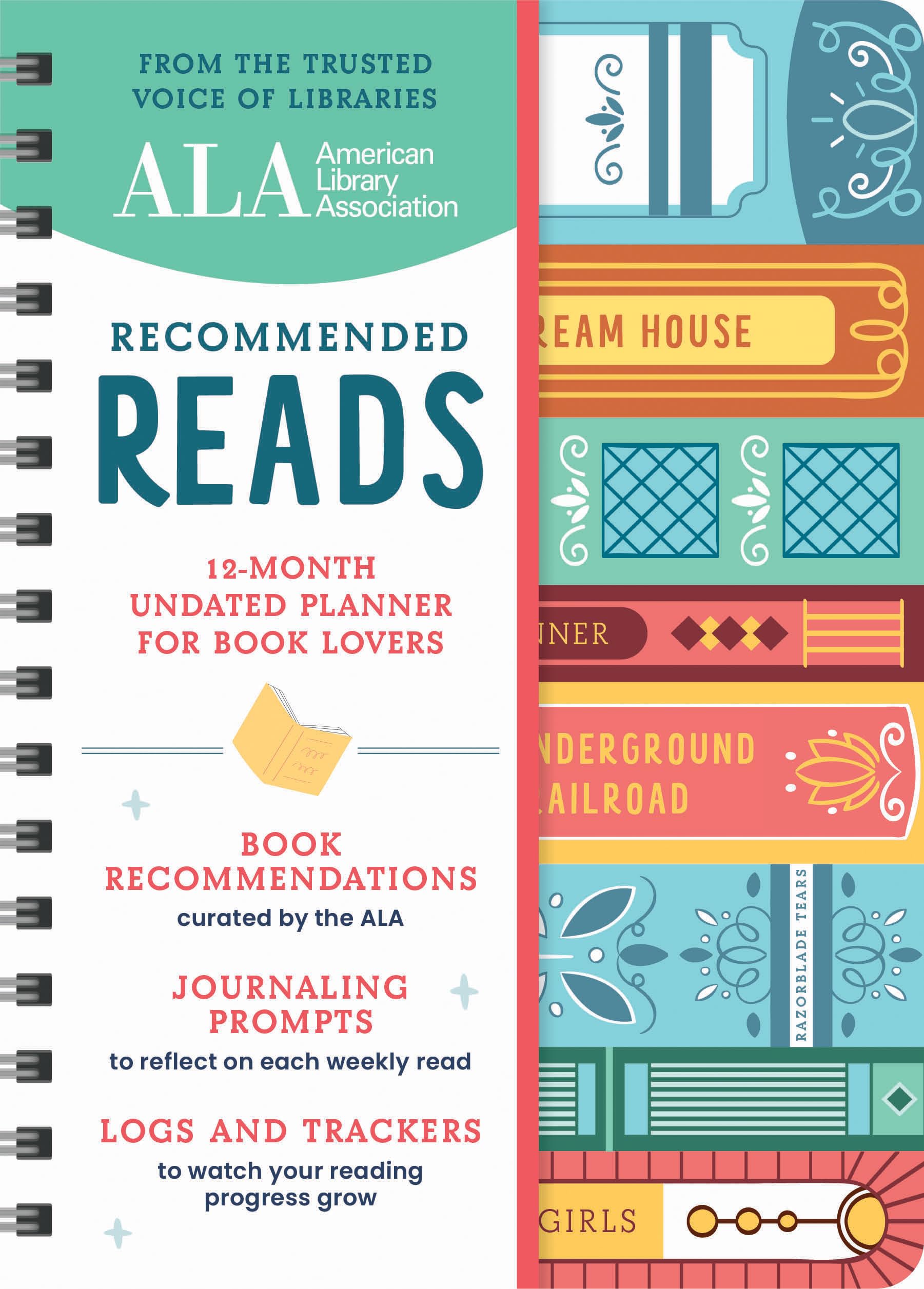 American Library Association Recommended Reads And Undated Planner: A 12Month Book Log And Undated Planner With Weekly Reads, B,Used