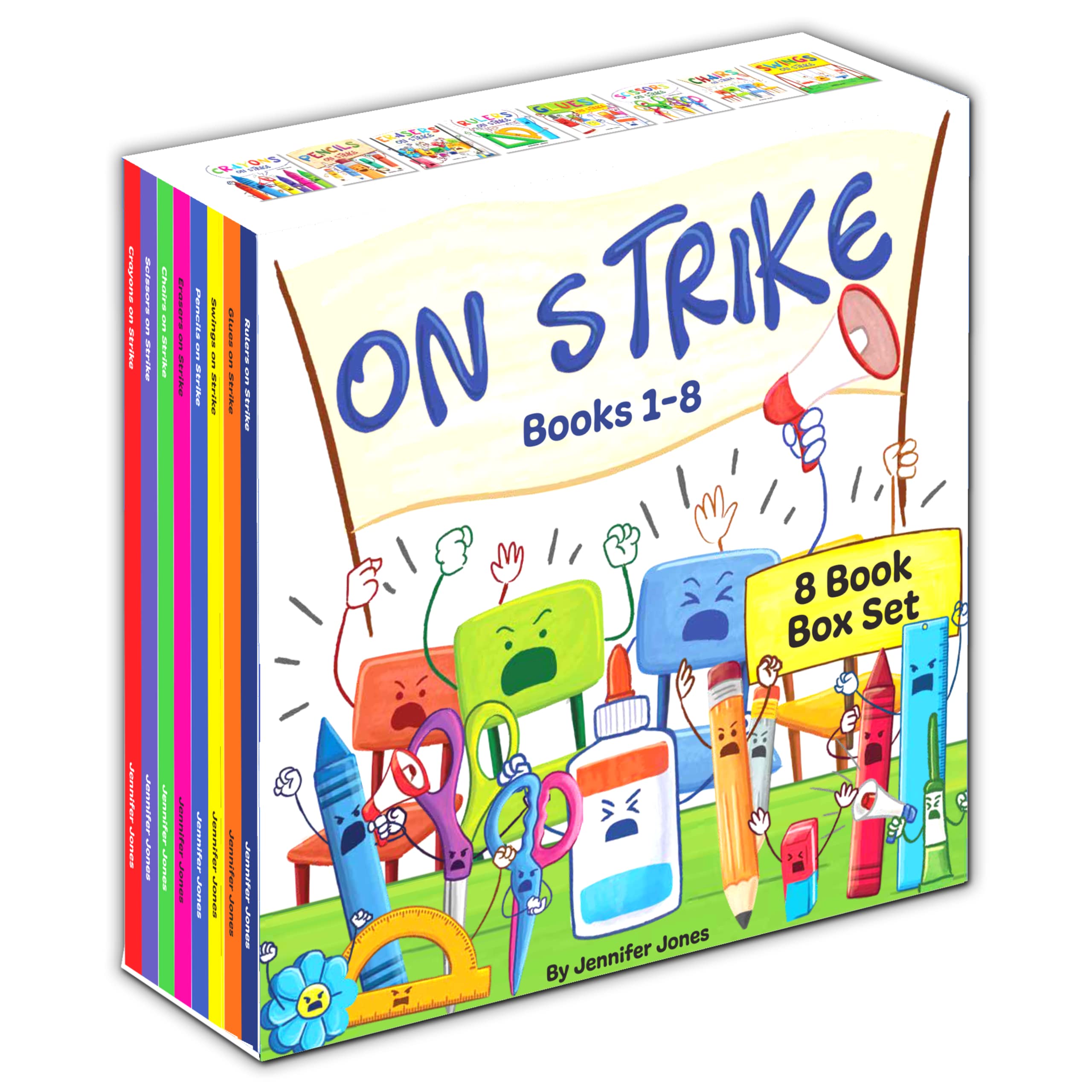 On Strike Box Set, Books 18: Pencils on Strike, Swings on Strike, Chairs on Strike, Glues On Strike, Crayons on Strike, Scissor,Used