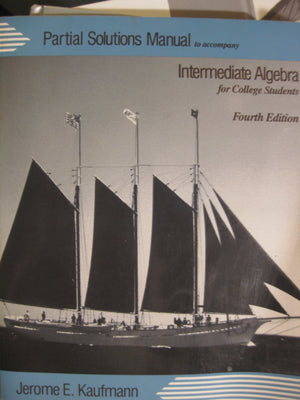 Intermediate Algebra for College Students: Students' Manual to 4r.e,Used