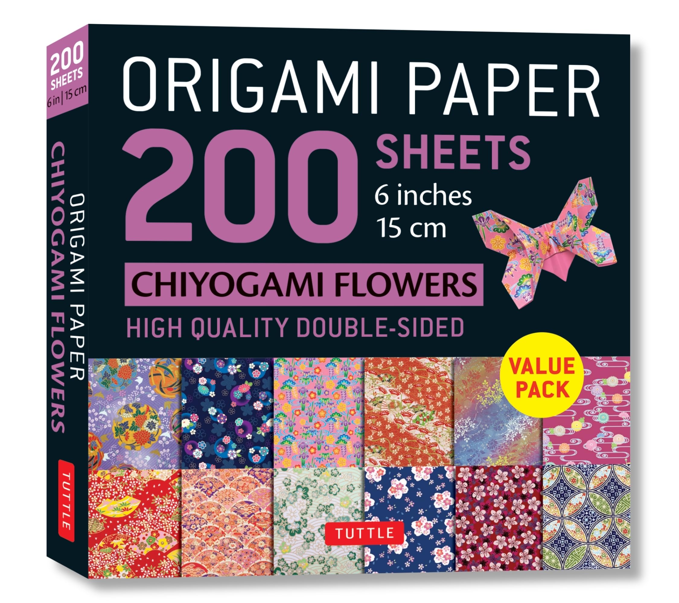 Origami Paper 200 Sheets Chiyogami Flowers 6' (15 Cm): Tuttle Origami Paper: Double Sided Origami Sheets Printed With 12 Differe,New
