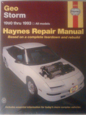 Geo Storm Automotive Repair Manual 1990 thru 1993,Used