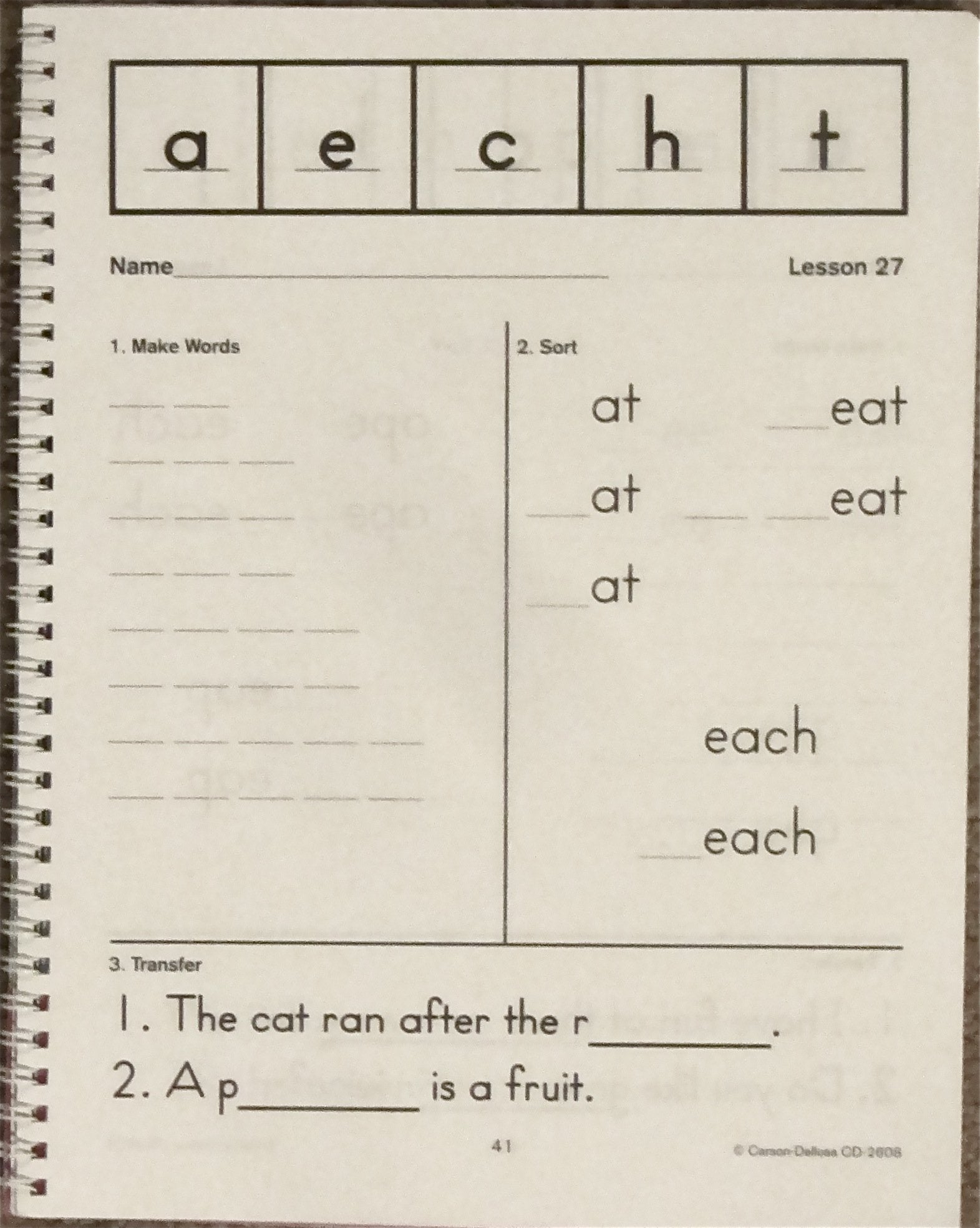 Making Words: Lessons for Home or School, Grade 1,Used