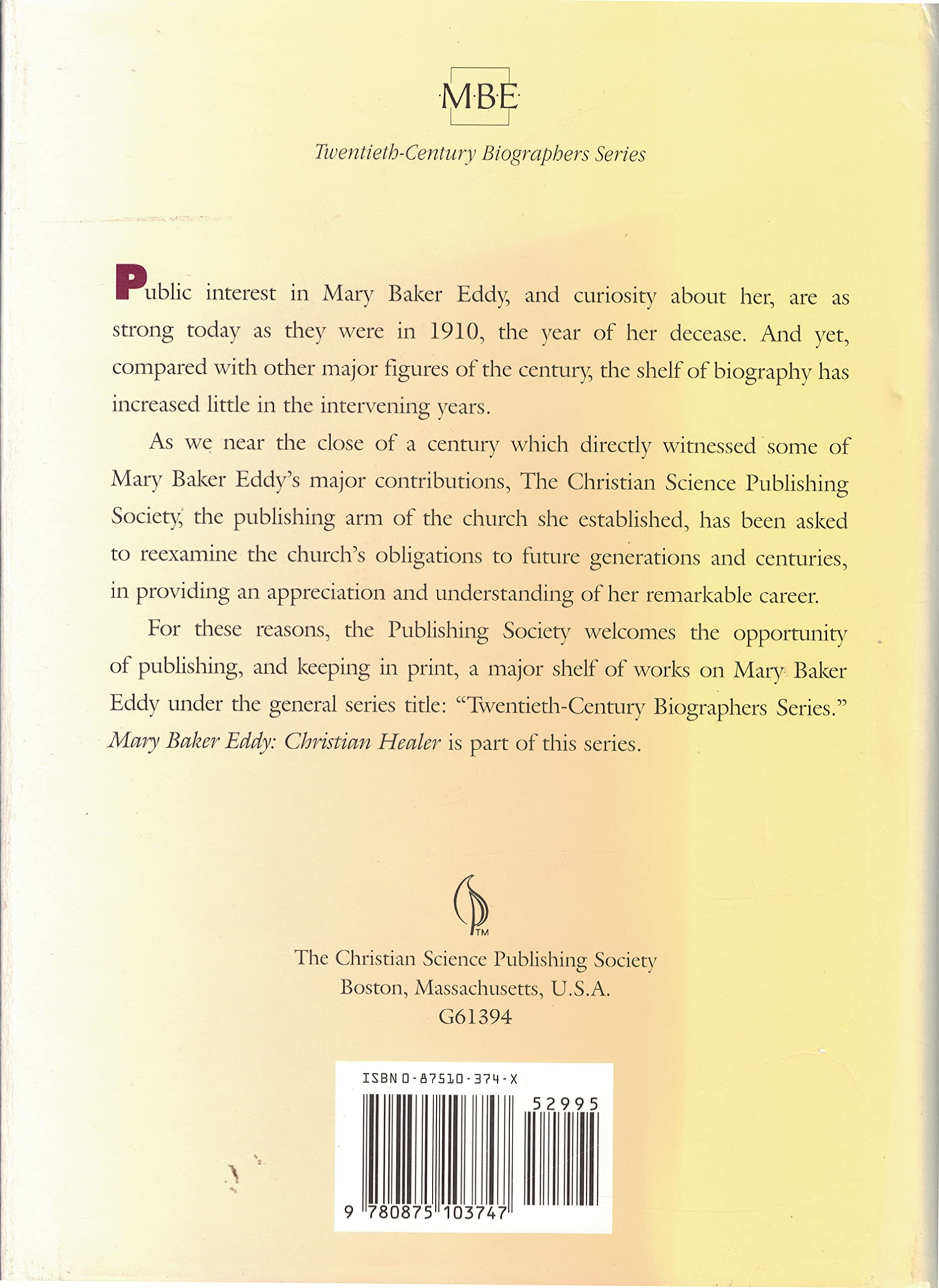 Mary Baker Eddy  Christian Healer,Used