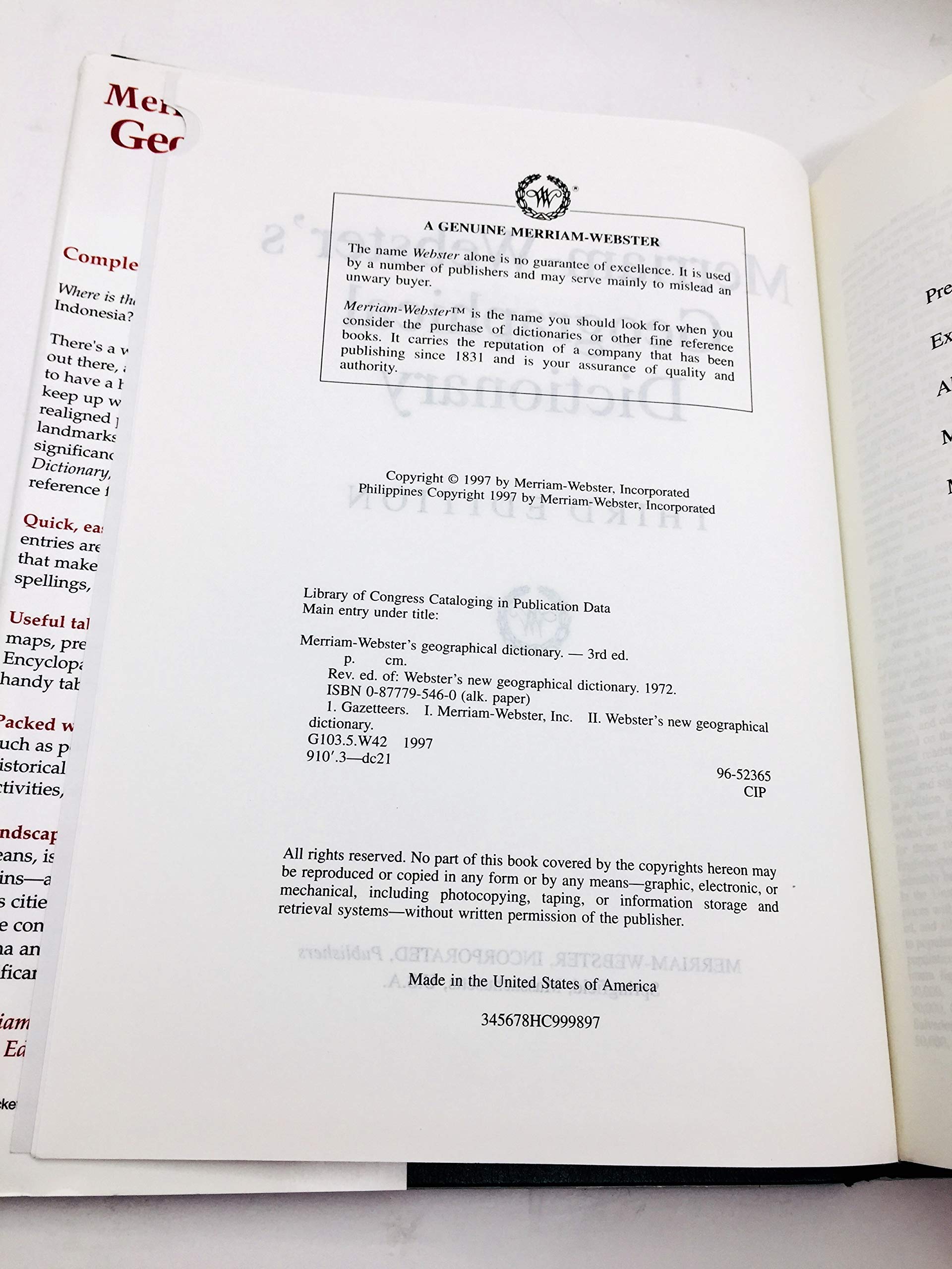 Merriamwebster'S Geographical Dictionary,Used