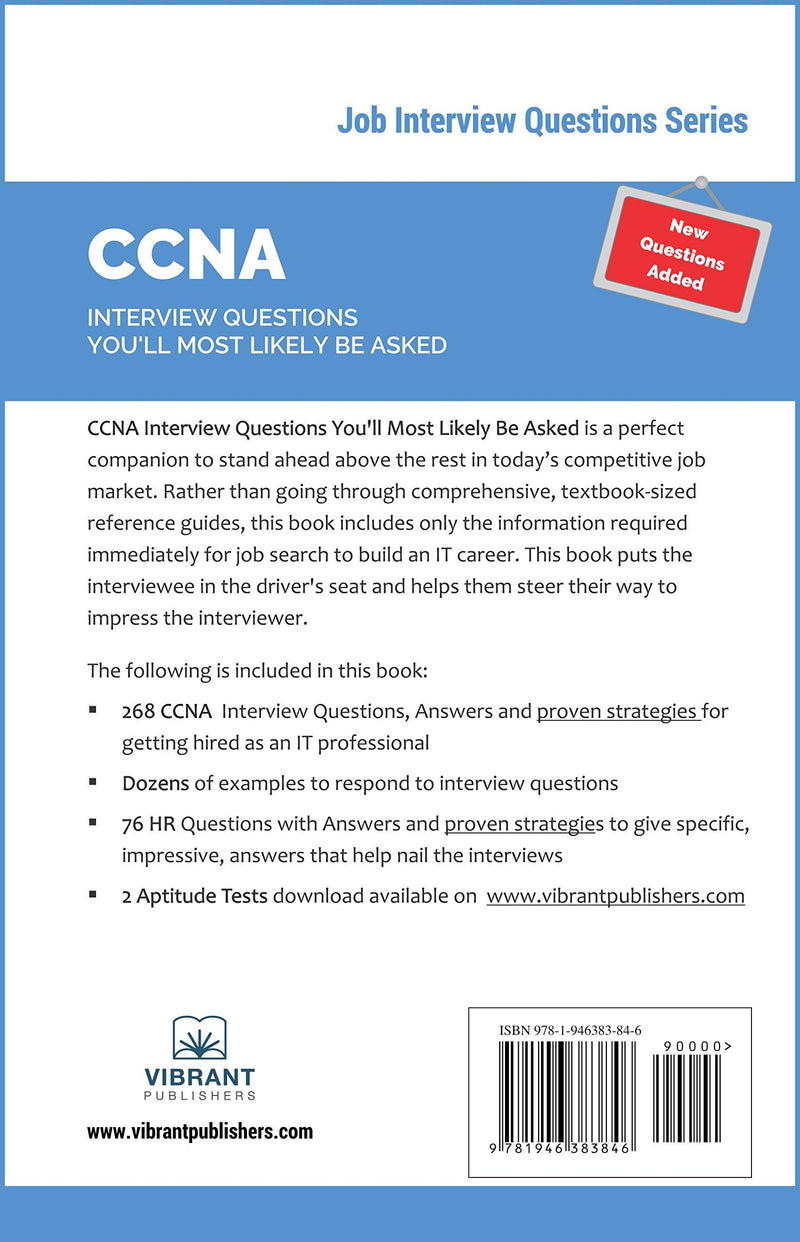 CCNA Interview Questions You'll Most Likely Be Asked (Job Interview Questions Series),Used