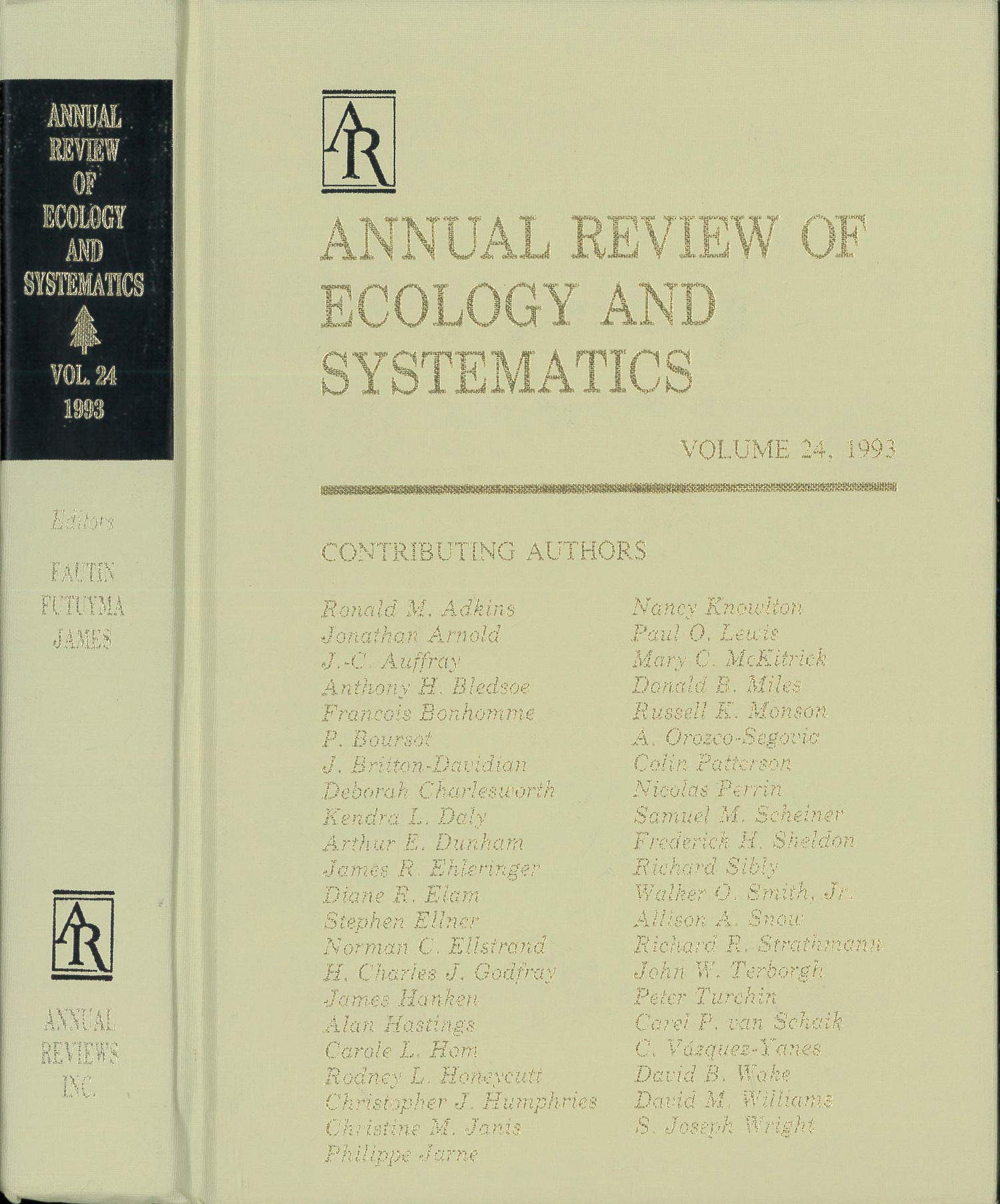 Annual Review of Ecology and Systematics: 1993 (Annual Review of Ecology & Systematics),Used
