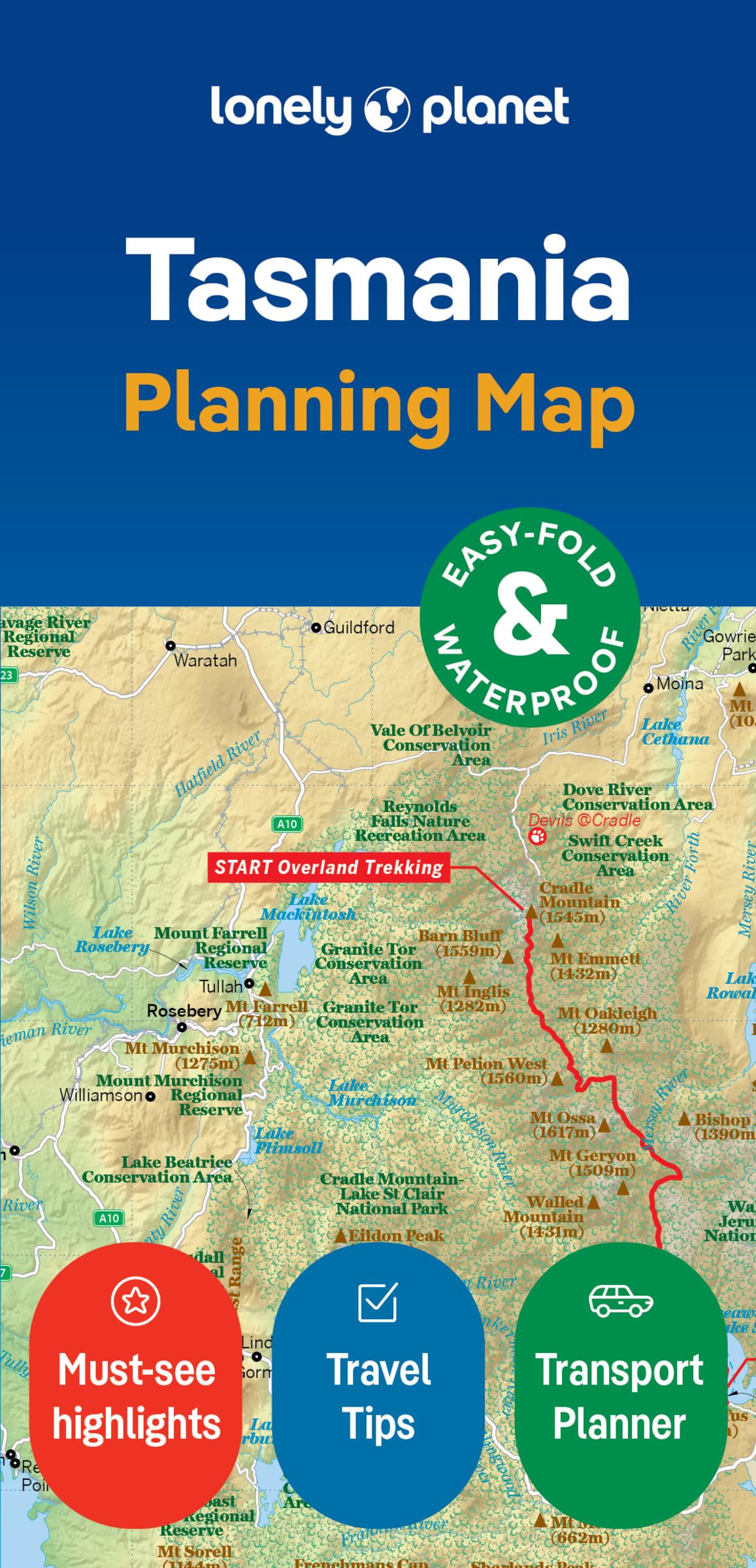 Lonely Planet Tasmania Planning Map,New