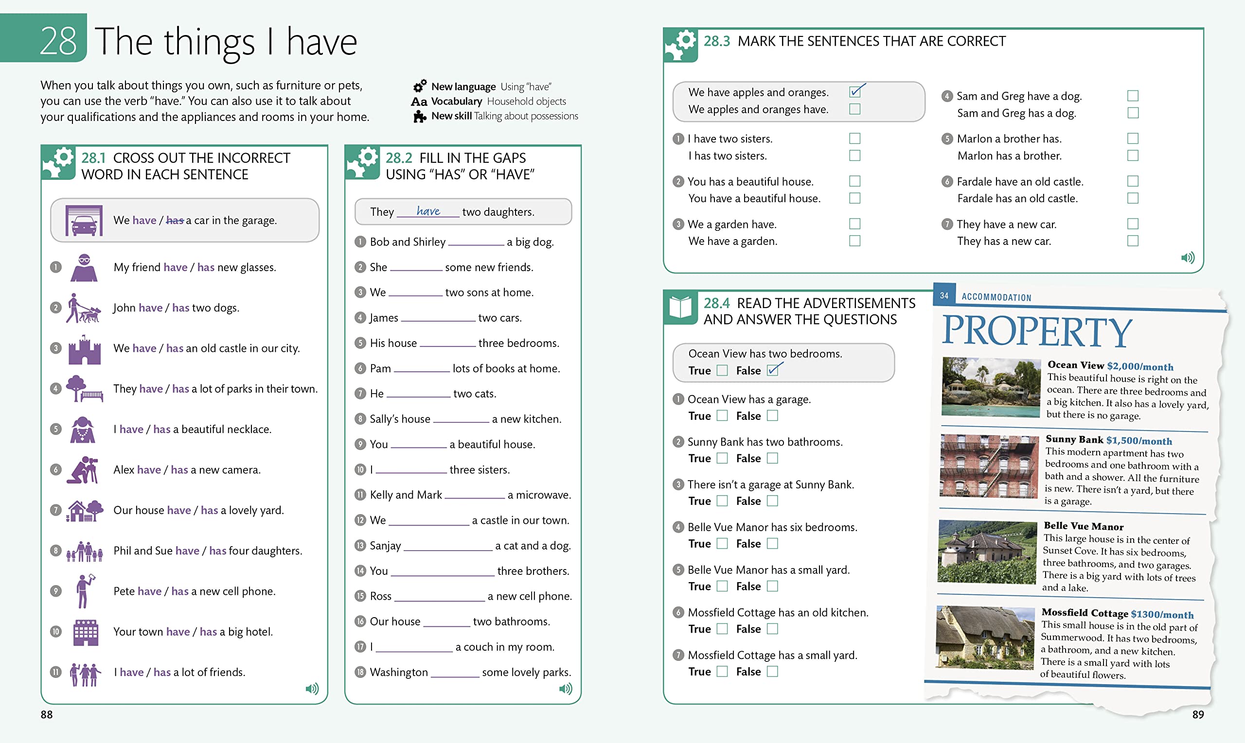 English for Everyone: Level 1 Practice Book  Beginner English: ESL Workbook, Interactive English Learning for Adults,Used