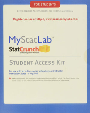 MyStatLab Student Access Kit: Including Statcrunch,Used