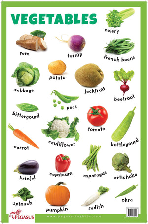 Vegetables - Thick Laminated Primary Chart