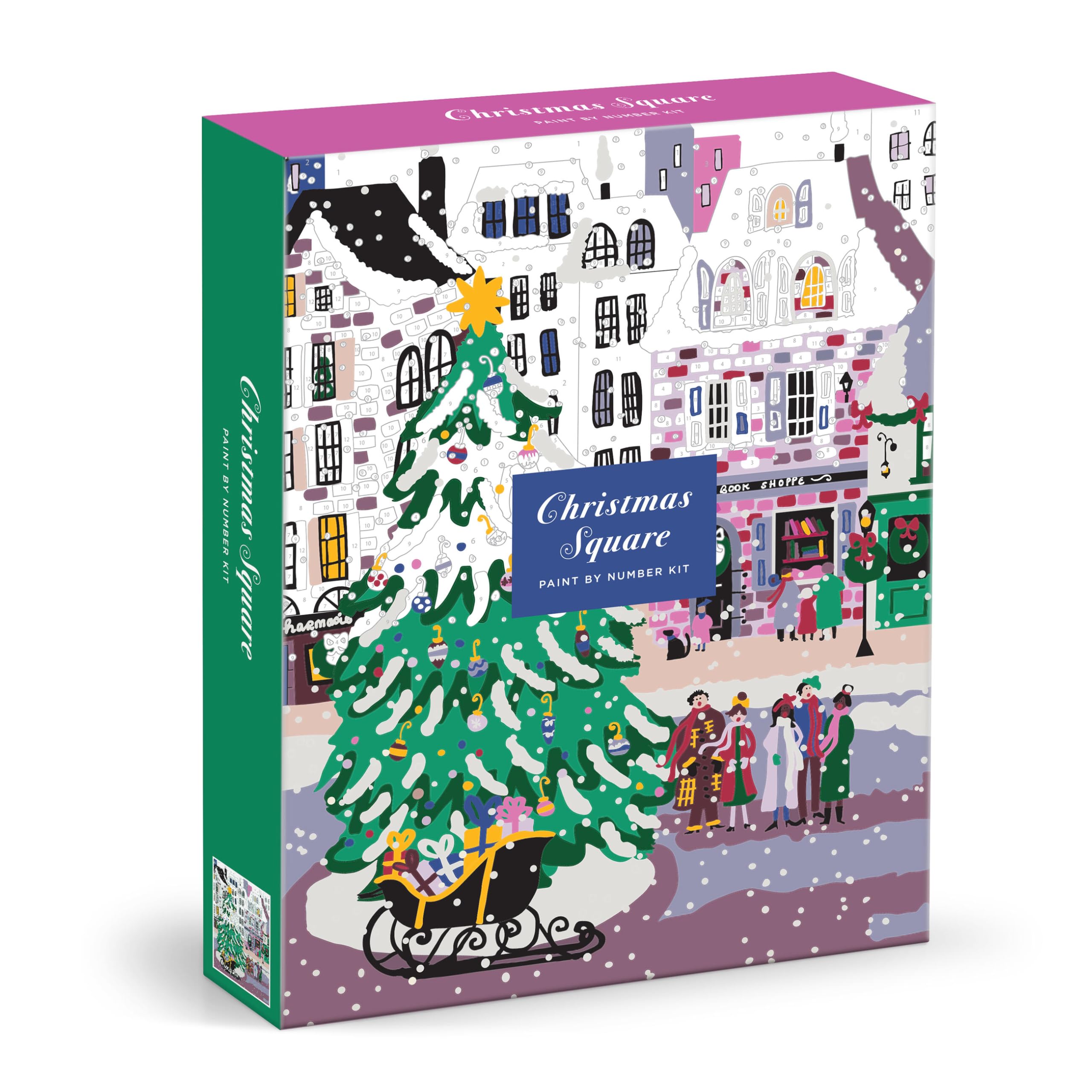 Galison Joy Laforme Christmas Square  Diy 9 X 12 Paint By Number Kit With Stunning Christmas Art For Beginners And Experts Incl