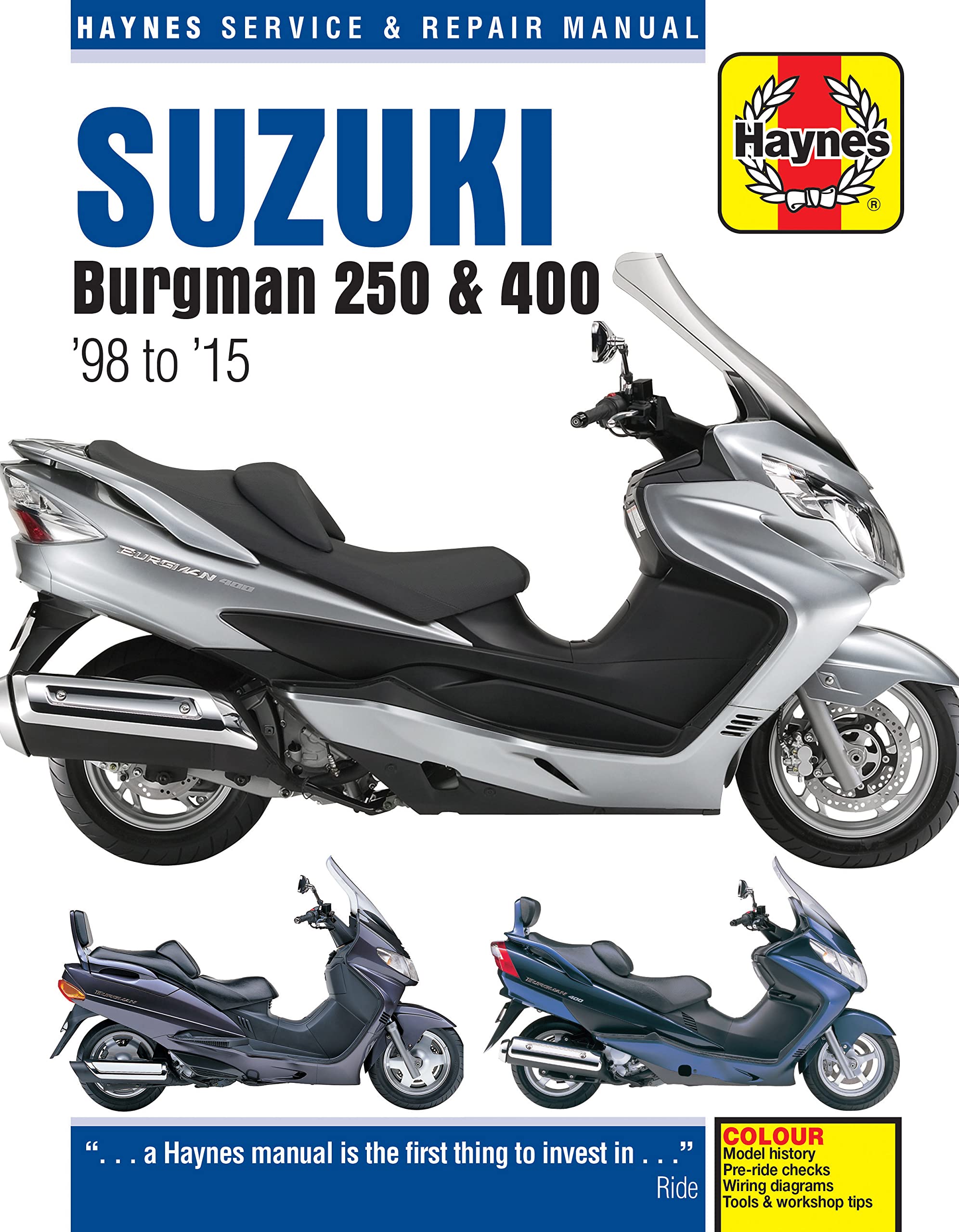Suzuki Burgman 250 & 400 '98 to '15 (Haynes Service & Repair Manual),Used