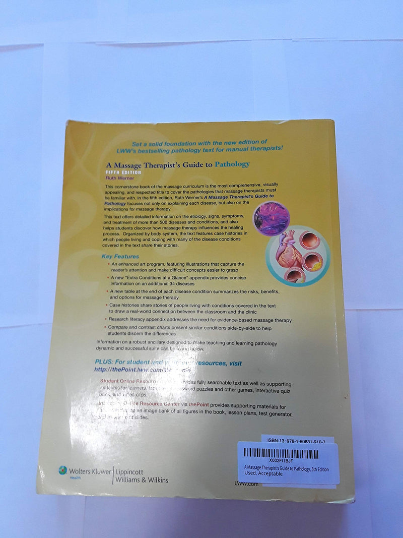 A Massage Therapist's Guide to Pathology, 5th Edition,Used
