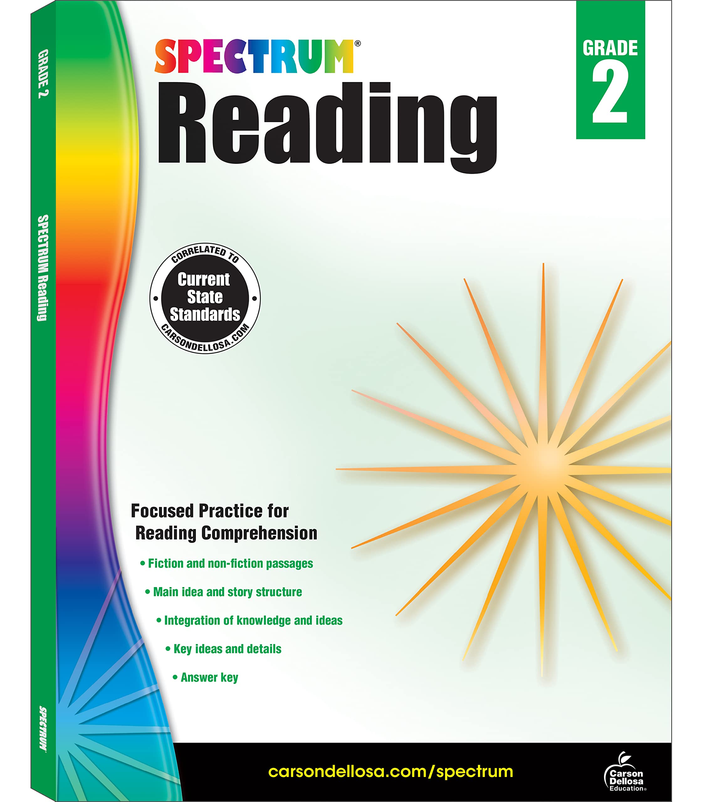 Spectrum Reading Comprehension Grade 2, Ages 7 to 8, Second Grade Reading Comprehension Workbook, Nonfiction and Fiction Passage,Used