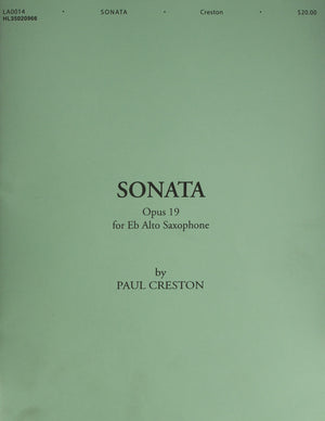 Sonata Op 19 For E Flat Alto Saxophone-used