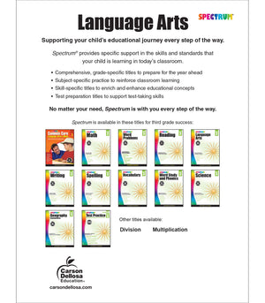 Spectrum Language Arts Grade 3, Grammar Workbook, Writing Practice, Punctuation Activity Book, Parts of Speech Books for Kids, 3,Used