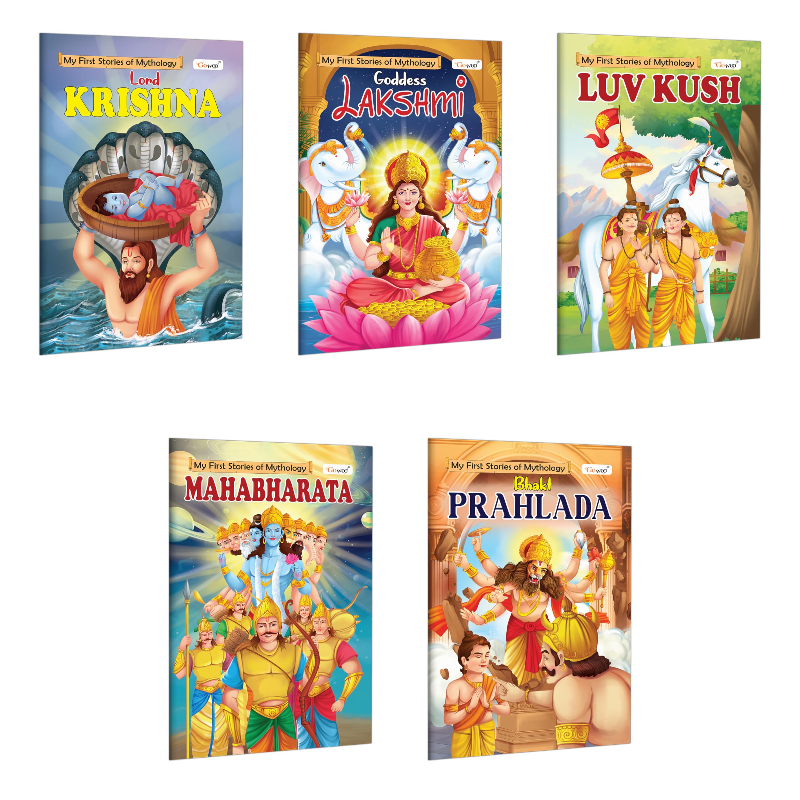 Krishna, Lakshmi, Luvkush, Mahabharat And Prahlad - My First Mythology Story : Storybooks To Teach Values To Kids, Picture Books For Toddlers, Kids Bedtime Storybook | Pack Of 5 Books