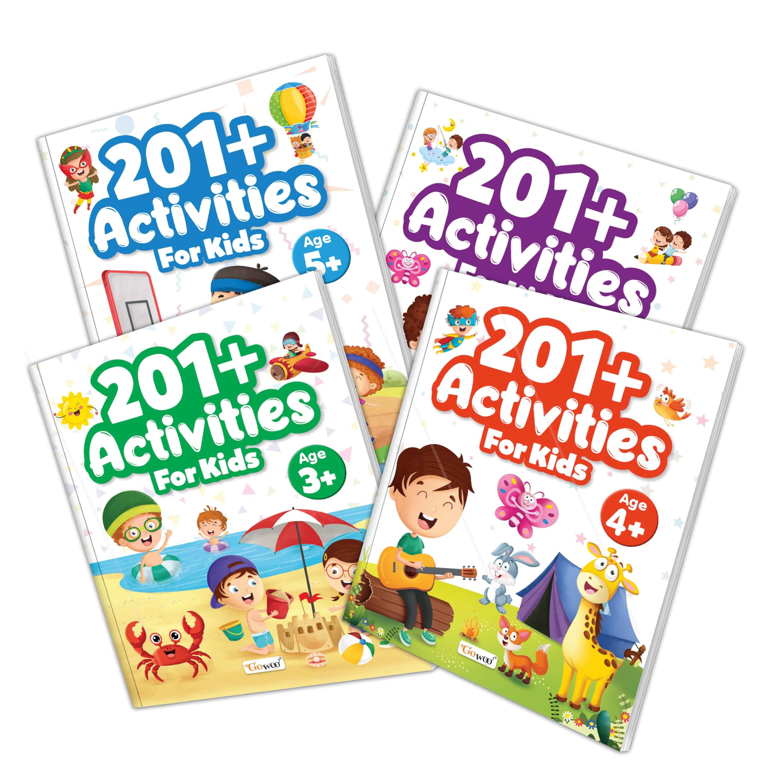 Activity Book For Early Learners :- 201+ Activities For Kids For Age 3, 4, 5 And 6+ : Early Learning Exercises For Children, Matching Games, Patterns, Brain Games, Hide And Seek &More |Pack Of 4 Books
