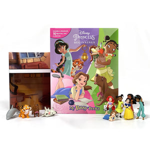 Disney Princess Beginnings My Busy Books  Storybook, 10 figurines, playmat,Used
