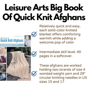 Big Book of Quick Knit Afghans24 Quick & Easy SolidColor Wraps,Used
