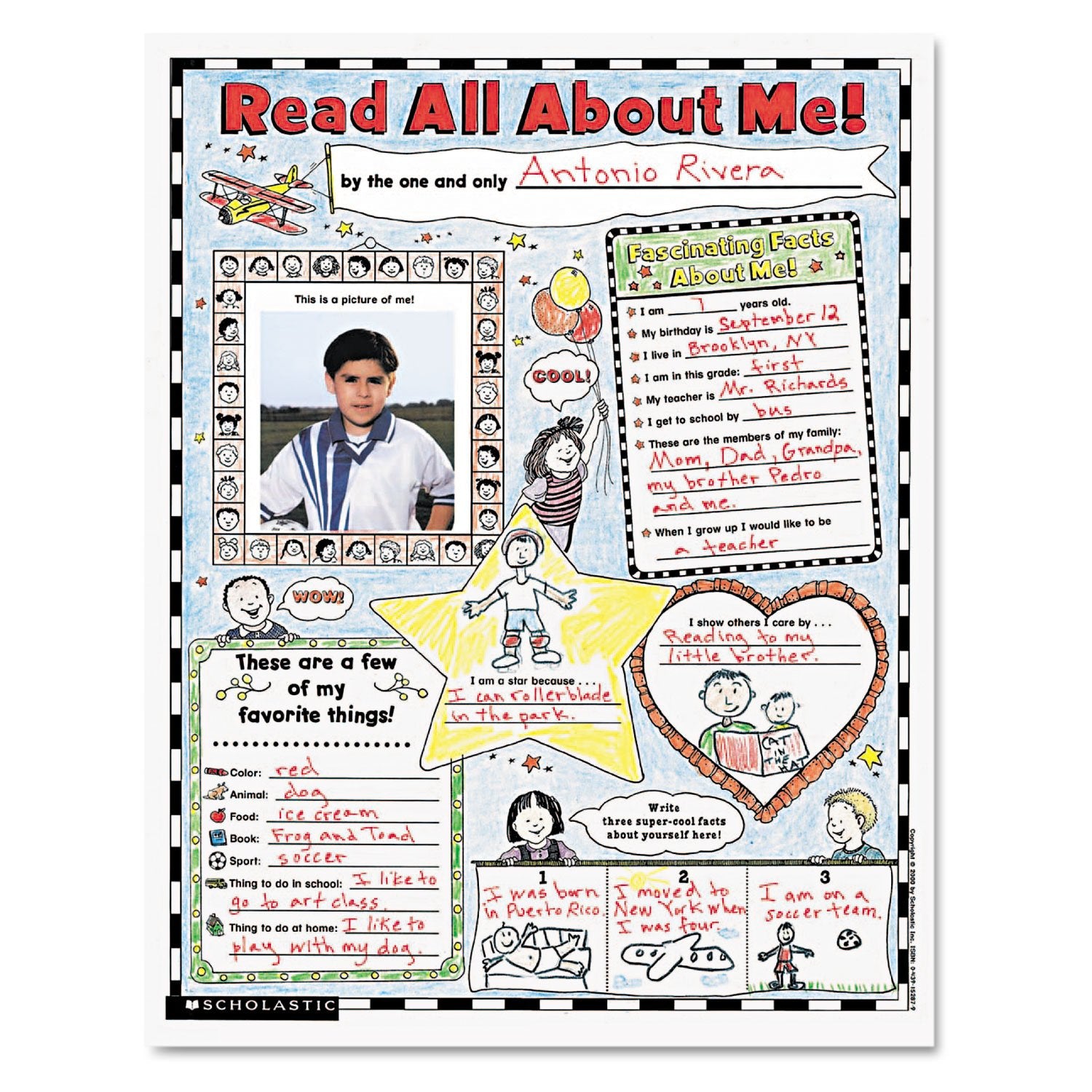 Instant Personal Poster Sets: Read All About Me: Big Writeandread Learning Posters Ready For Kids To Personalize And Display W,New