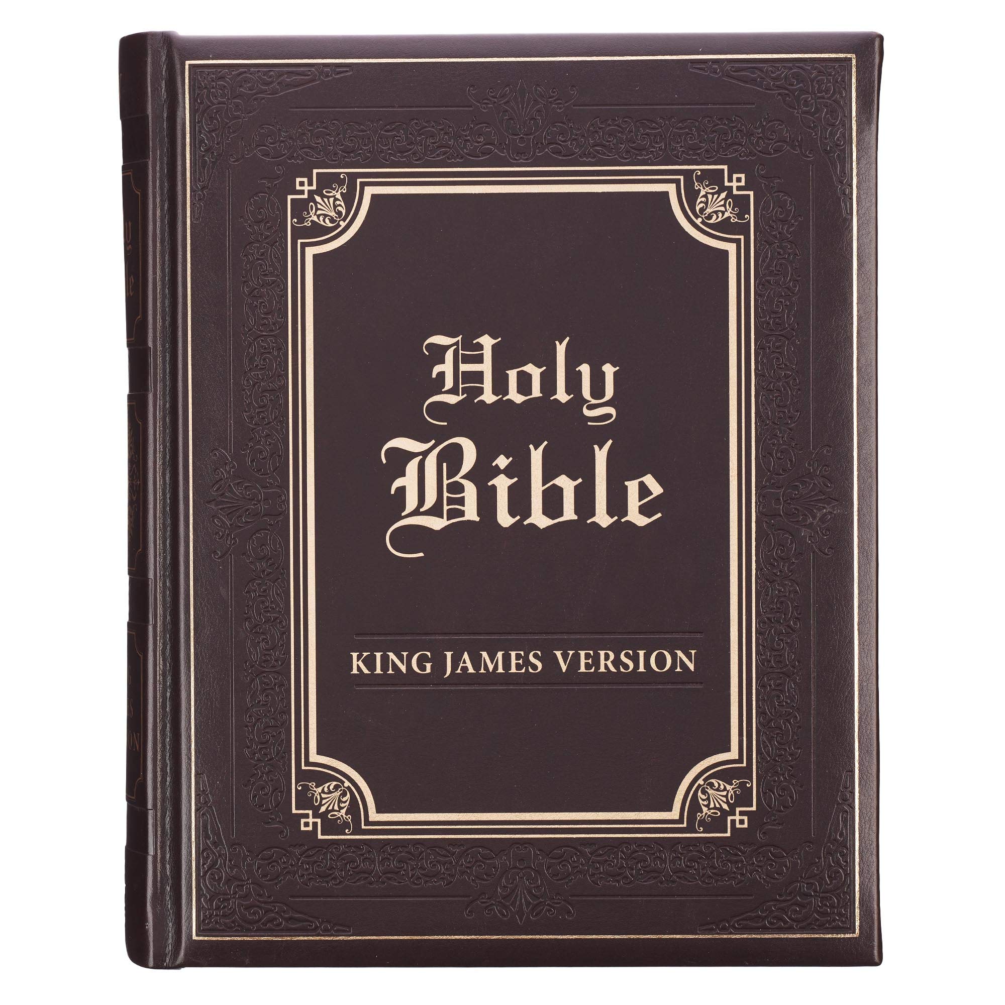 Kjv Holy Bible, Classically Illustrated Heirloom Family Bible, Faux Leather Hardcover  Ribbon Markers, King James Version, Dark