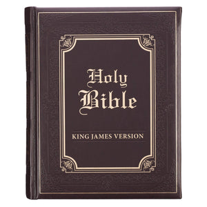 Kjv Holy Bible, Classically Illustrated Heirloom Family Bible, Faux Leather Hardcover  Ribbon Markers, King James Version, Dark