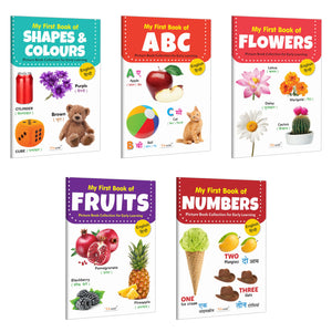 My First Book Of Abc, Numbers And More Books (Eng-Hindi) : My First Bilingual Book Series, Learning With Pictures Book, Tiny Learners Book Set | Set Of 5 Books