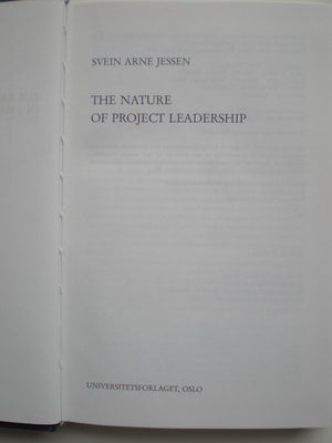 The Nature of Project Leadership,Used